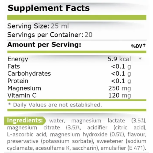 PURE NUTRITION - MAGNESIUM LIQUID WITH VITAMIN C - 500 ml - 1
